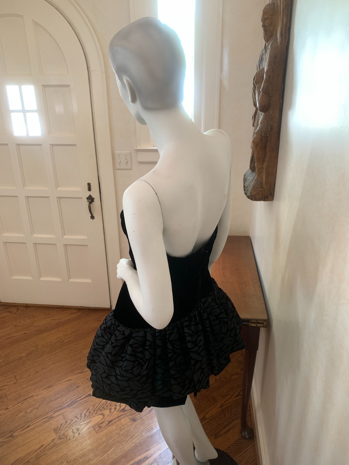 Vintage VICKY TIEL COUTURE 1980’s Velvet Ruffle Cocktail Party Dress Euro Sz 40