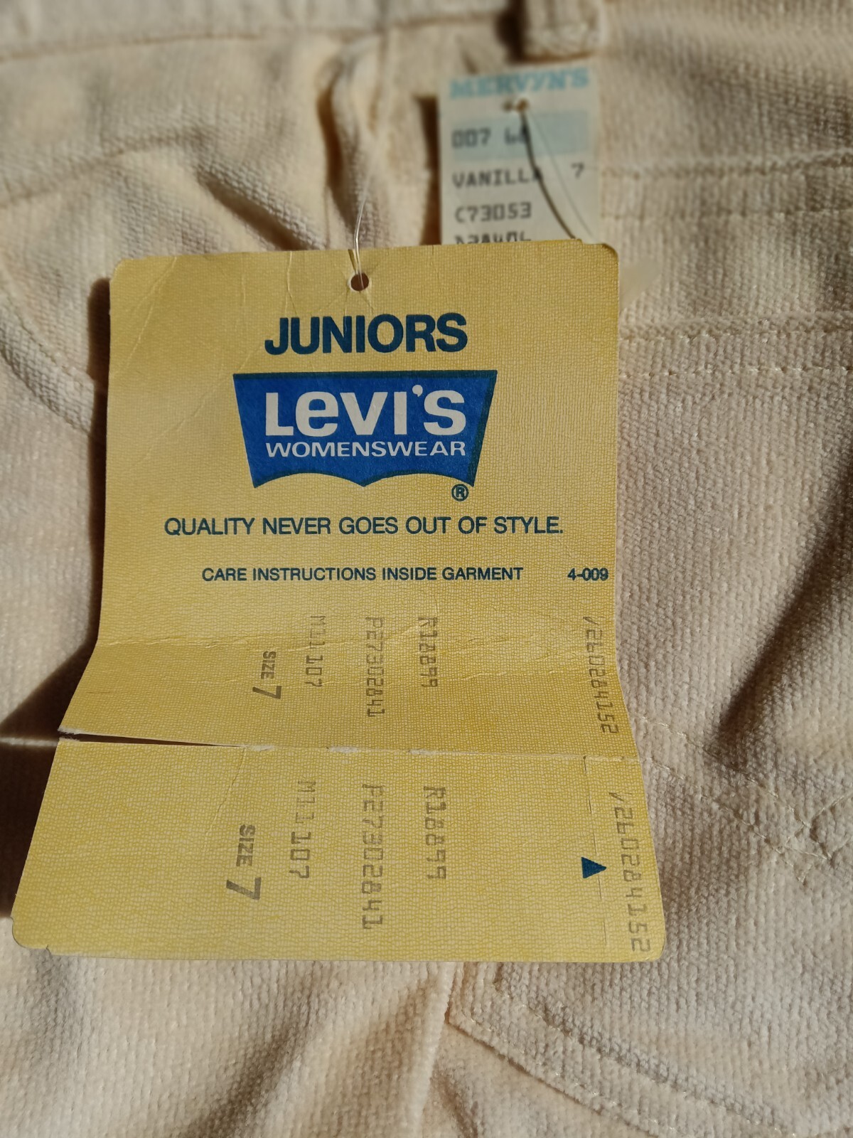 1970’s Levi’s Juniors Pants RARE PATCH San Francisco Co. Sales Tags NEW