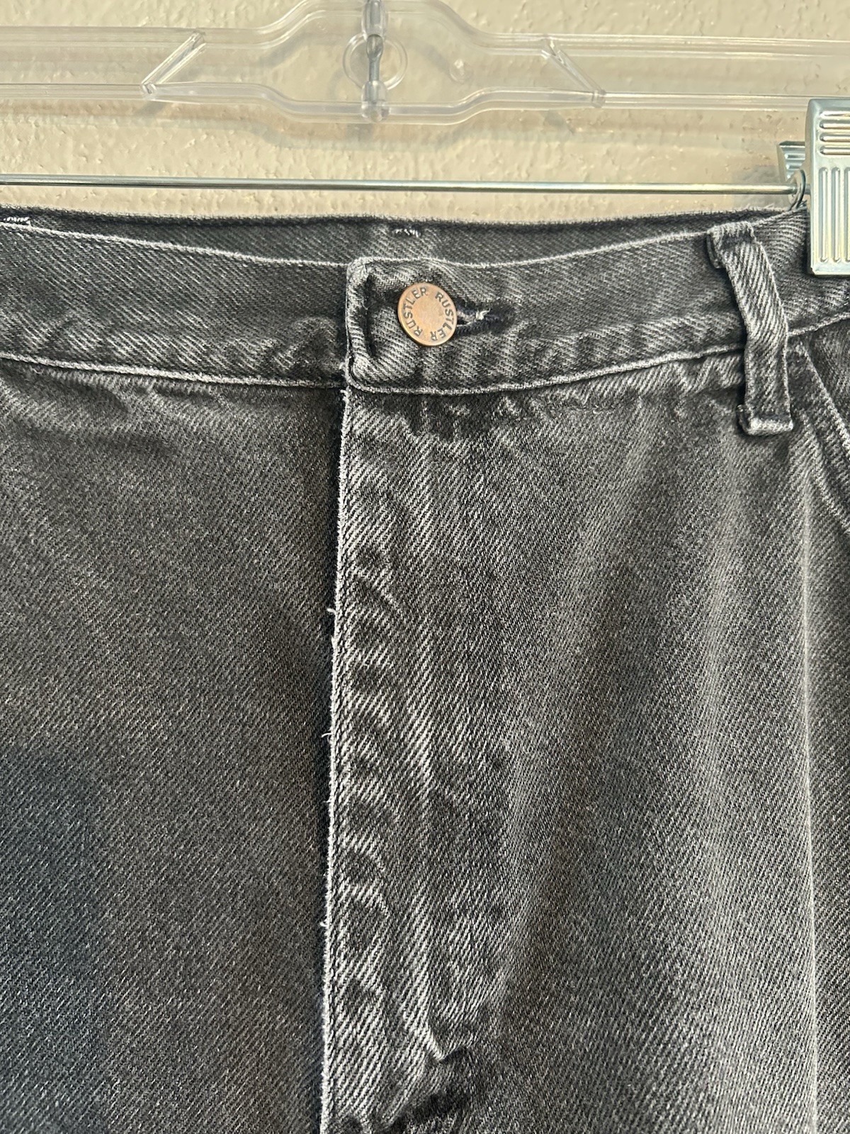 Y2K Rustler Women’s Jeans Black Denim Straight Leg 26 x 28 Mid Rise VTG Mom Jean