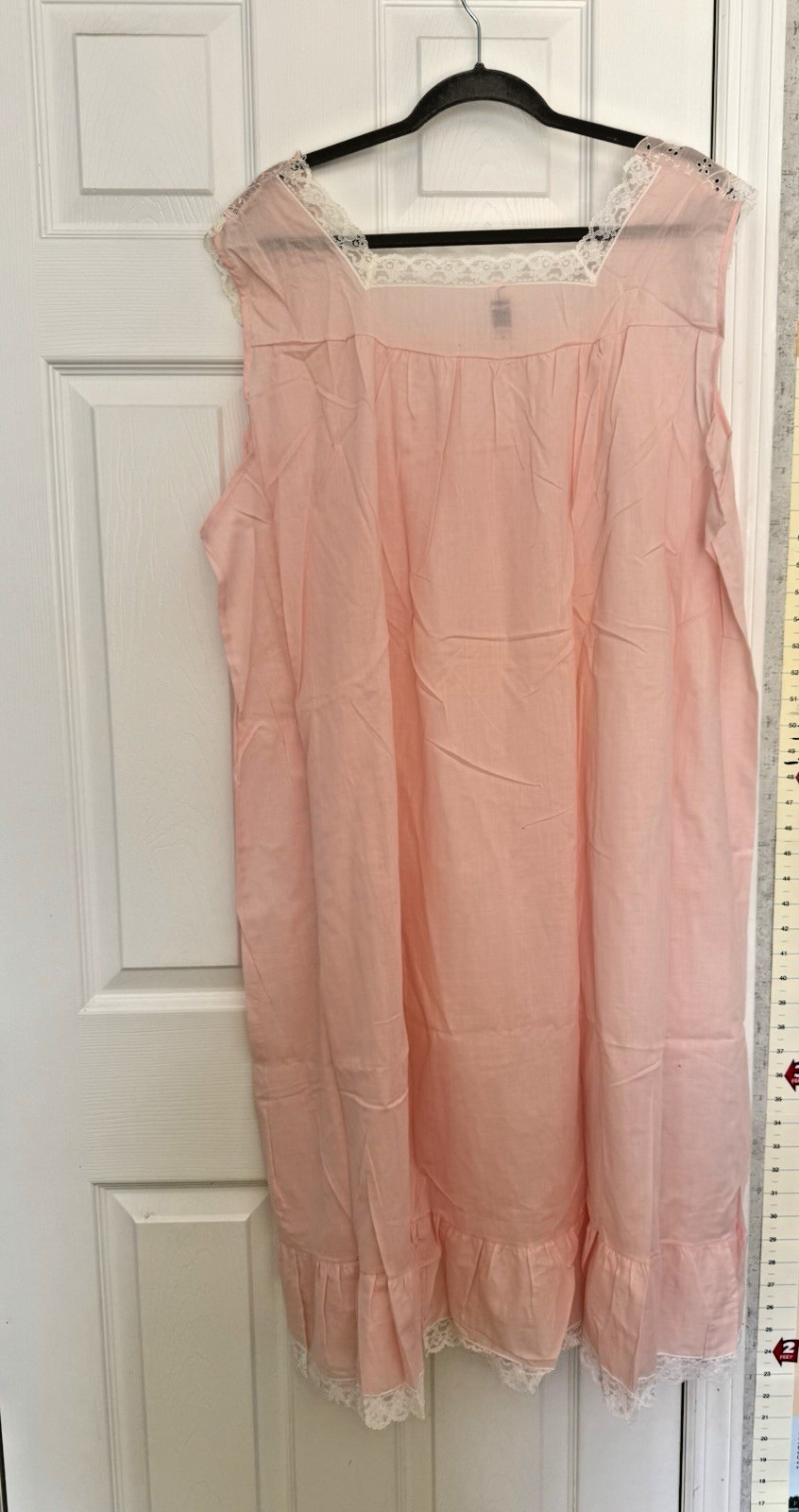 Vintage 1950 Slender Style baby pink Nightgown Rayon Nylon XL 48-50