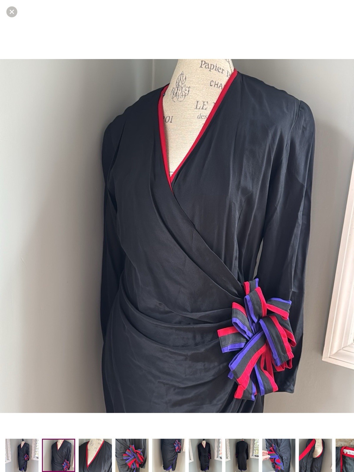 Vintage Pia Rucci Silk Wrap Dress