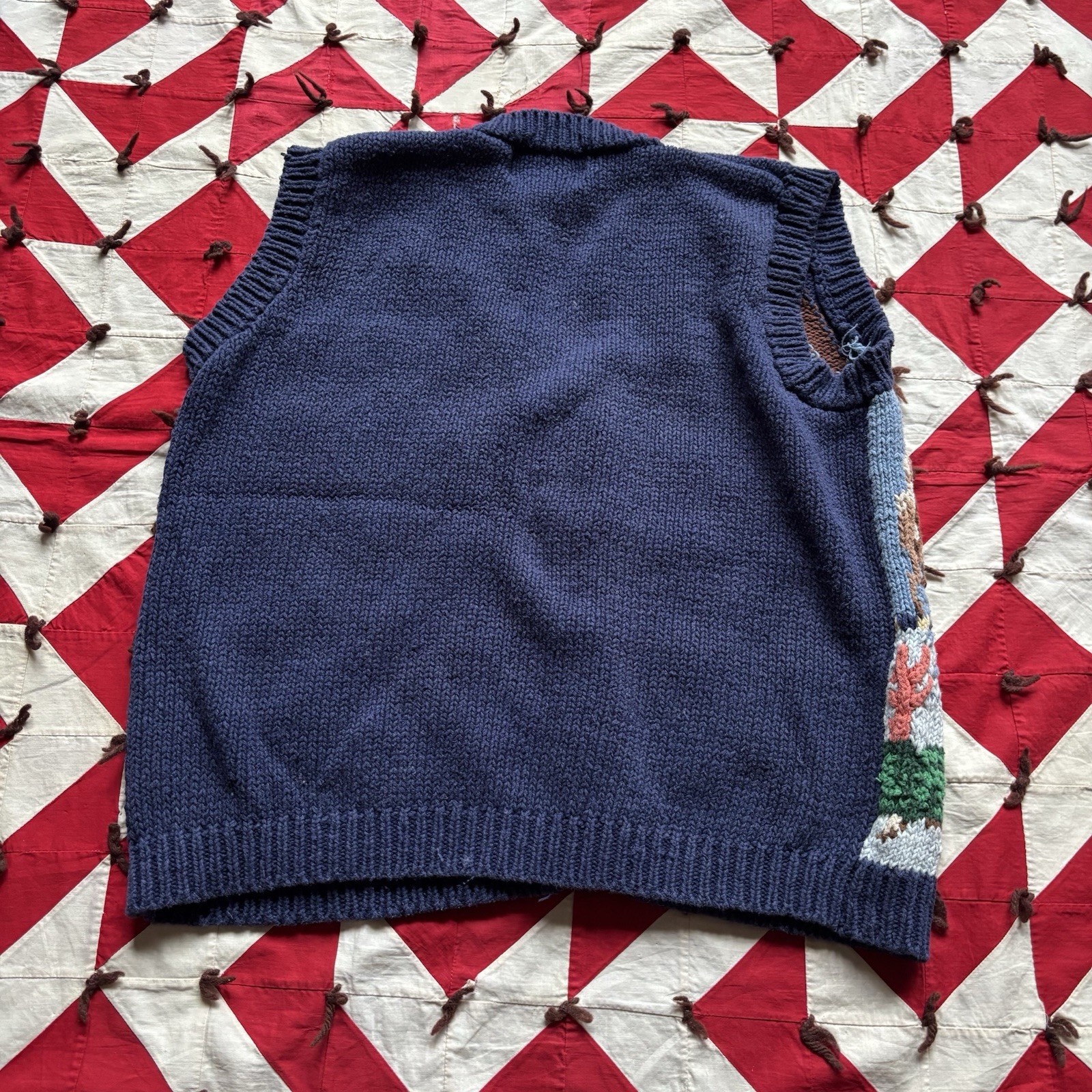 Vintage Women’s Knit Animal Sweater Vest As Is 90s Medium Granny