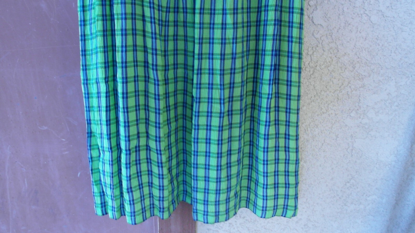 VINTAGE LADIES DRESS BLUE AND GREEN PLAID SARAH ELIZABETH SIZE 10