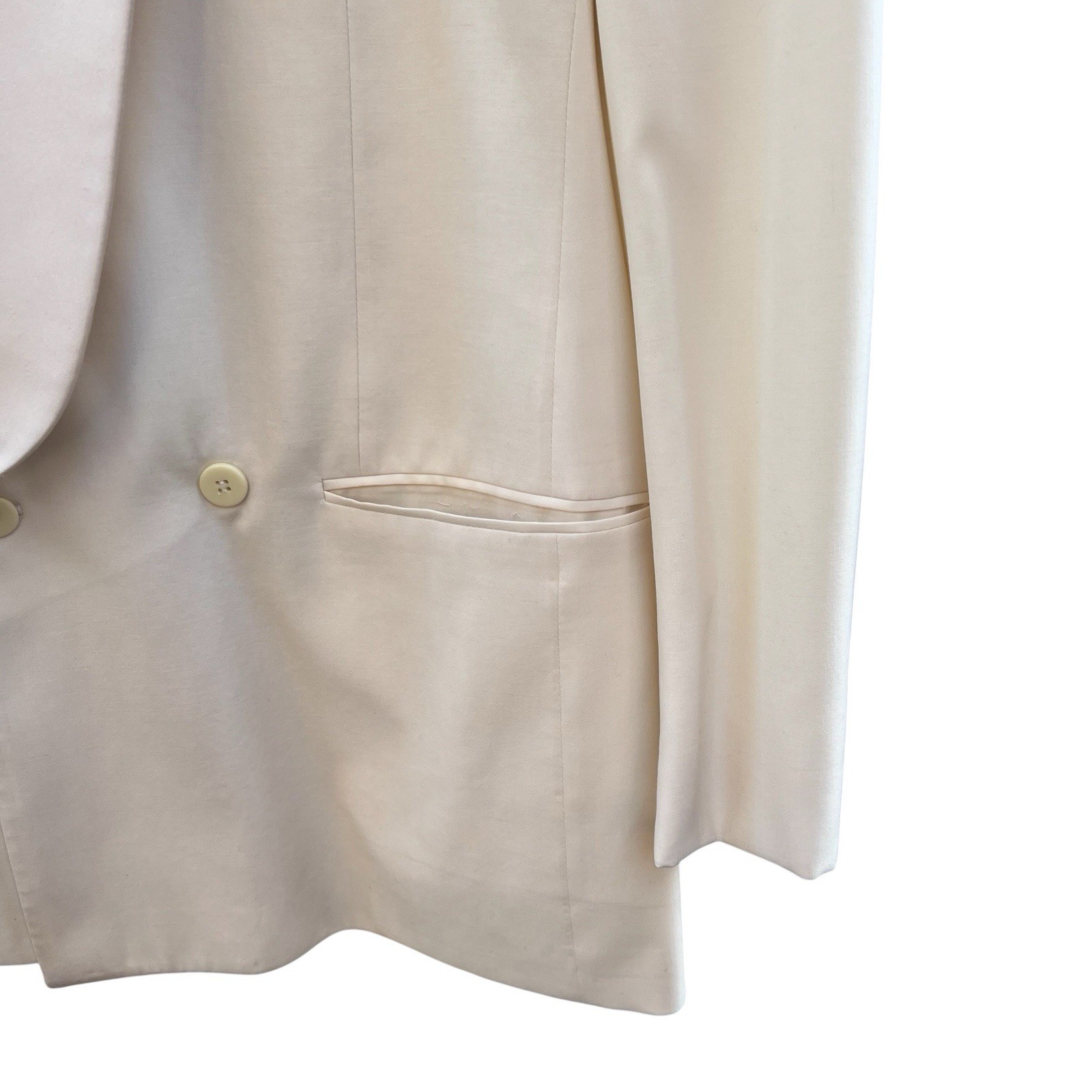 VTG 80s 90s Giorgio Armani Barney’s NY Ivory Dinner Jacket Double Breasted