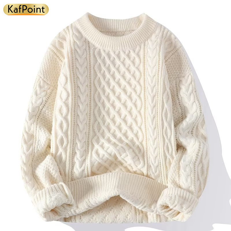 Hot Men’s Knit Sweater, Casual Warm Pullover, Streetwear Fashion Winter Style