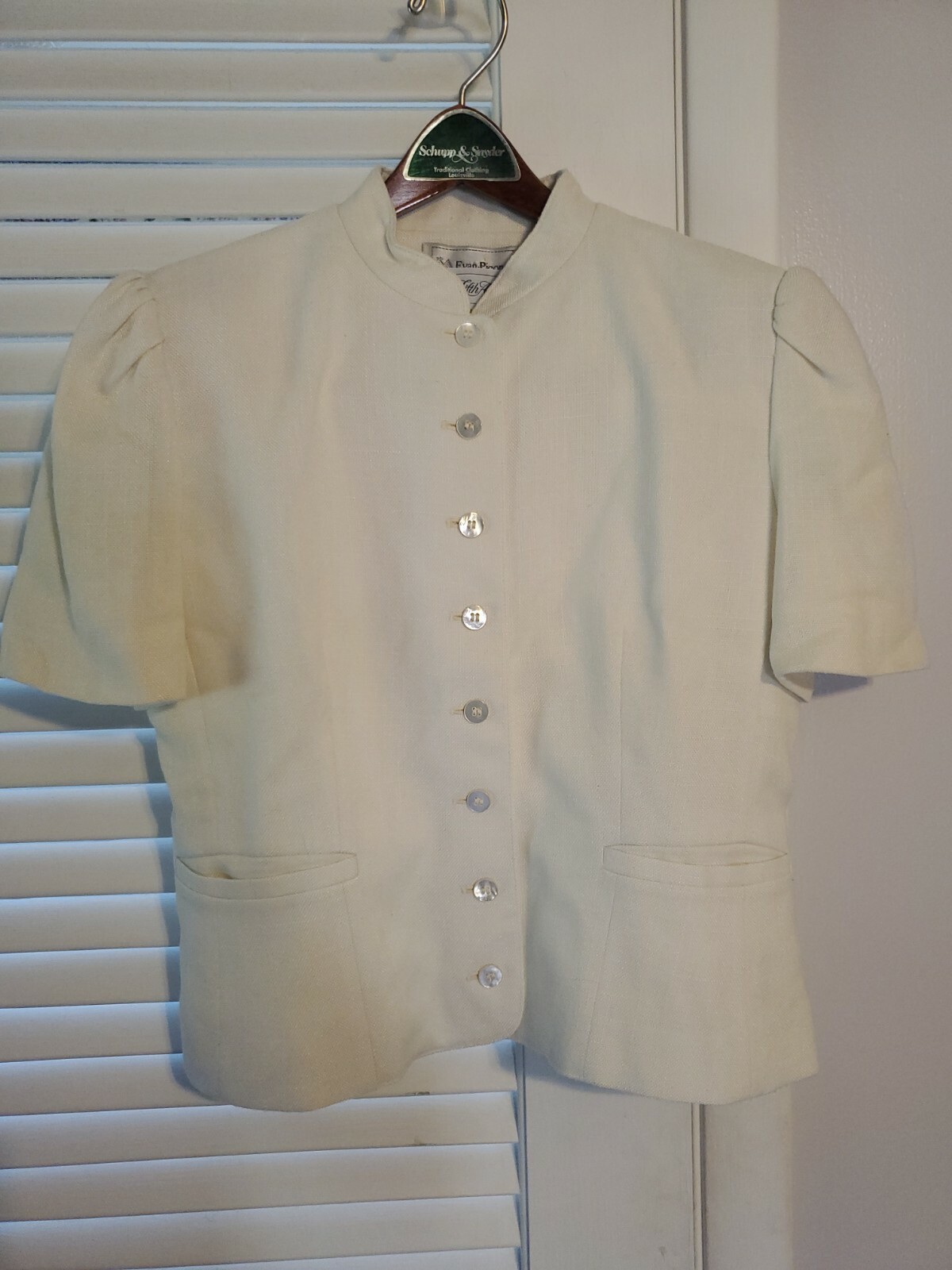 Vintage Evan Picone Size 8 Lined Linen Jacket Saks Fifth Avenue Euc Odor