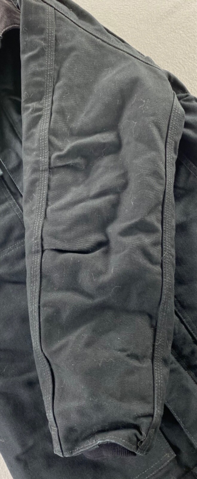 Carhartt Work Duck Chore Jacket Corduroy Collar Black Quilted Lined Canvas READ