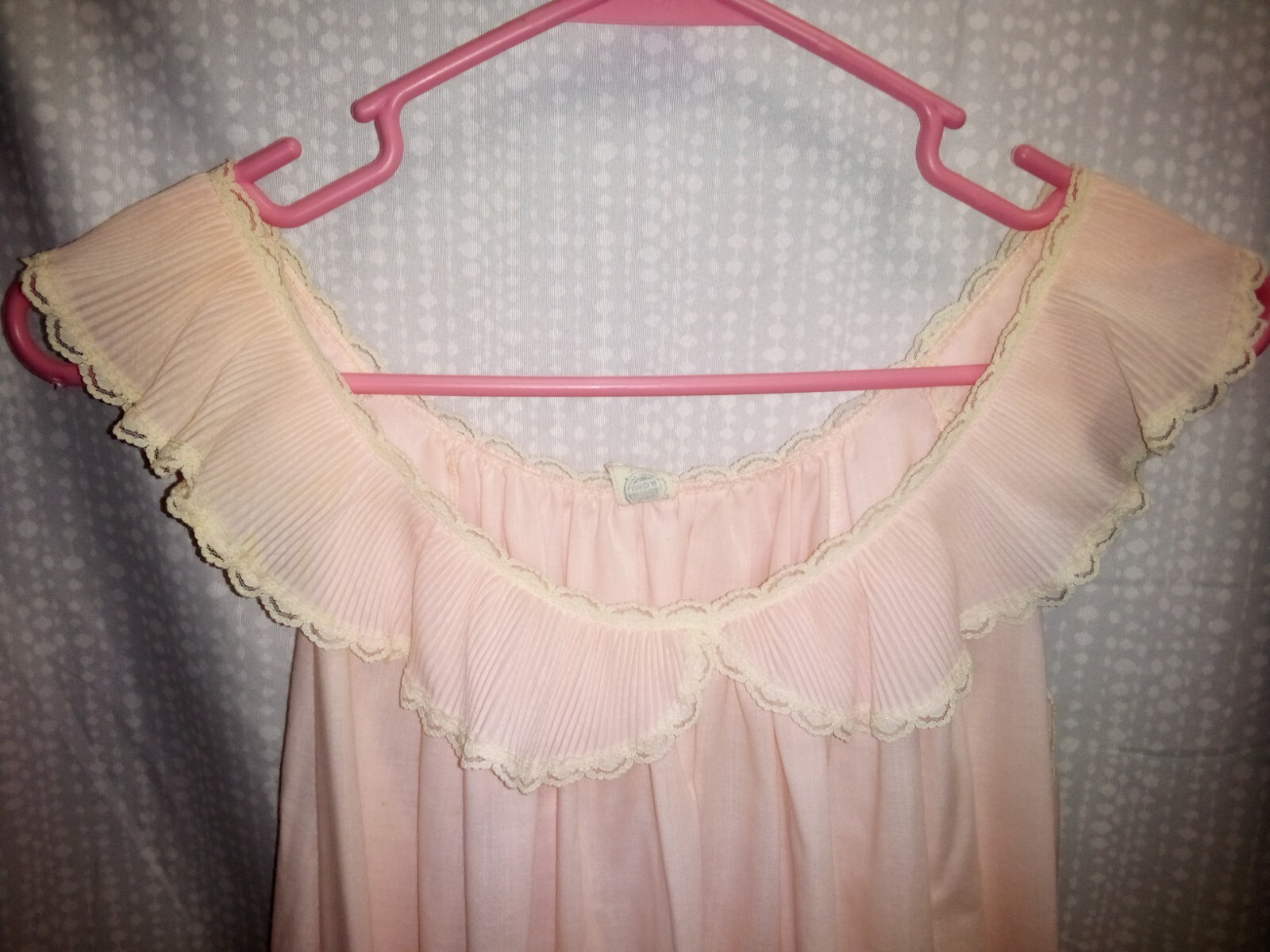 Vintage 40’s 50’s Leonora Sheer Lace Pink Dressing Gown & Slip Womens Small 2 Pc