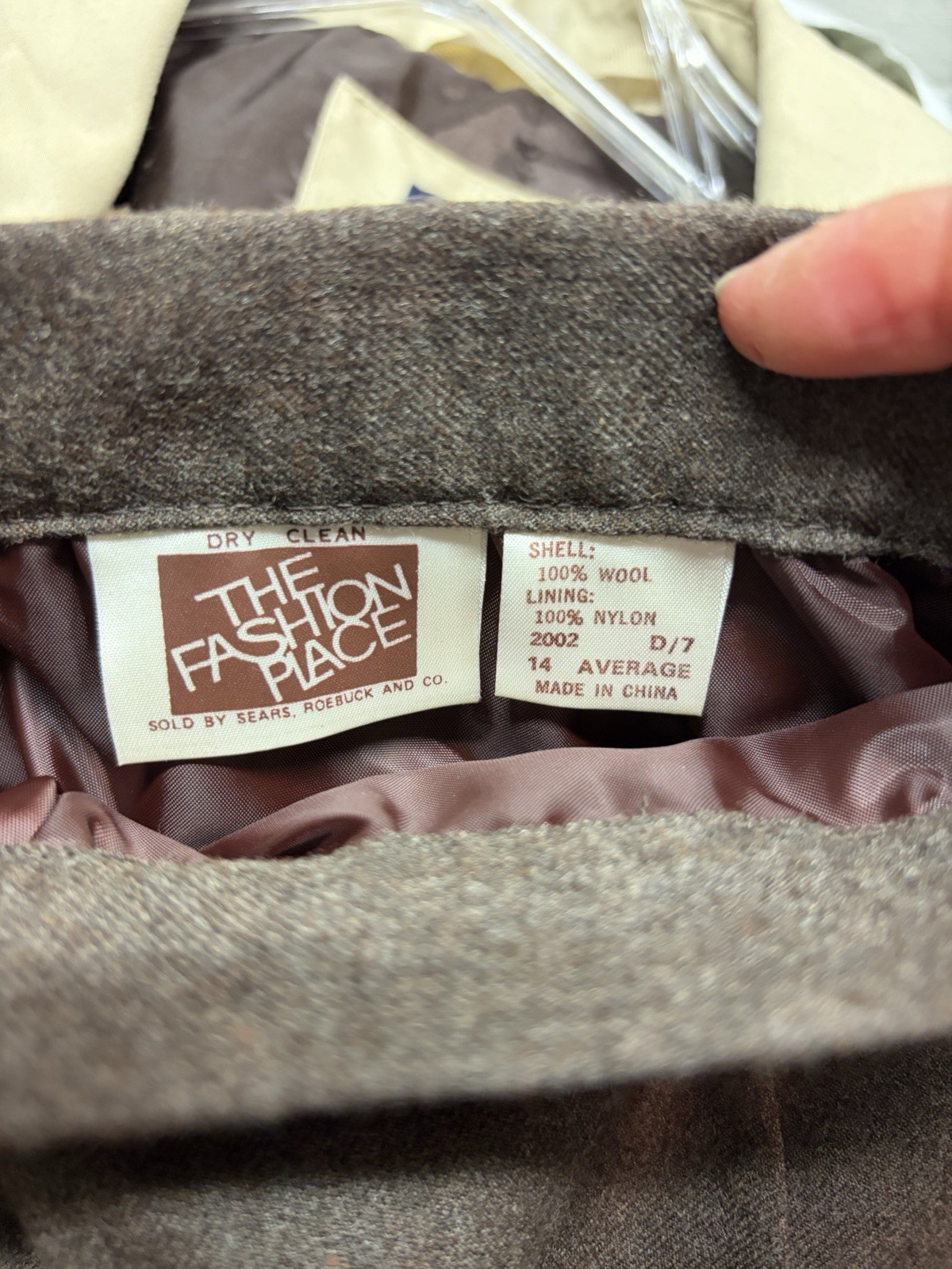 Sears Vintage 100% Wool Brown Midi Skirt