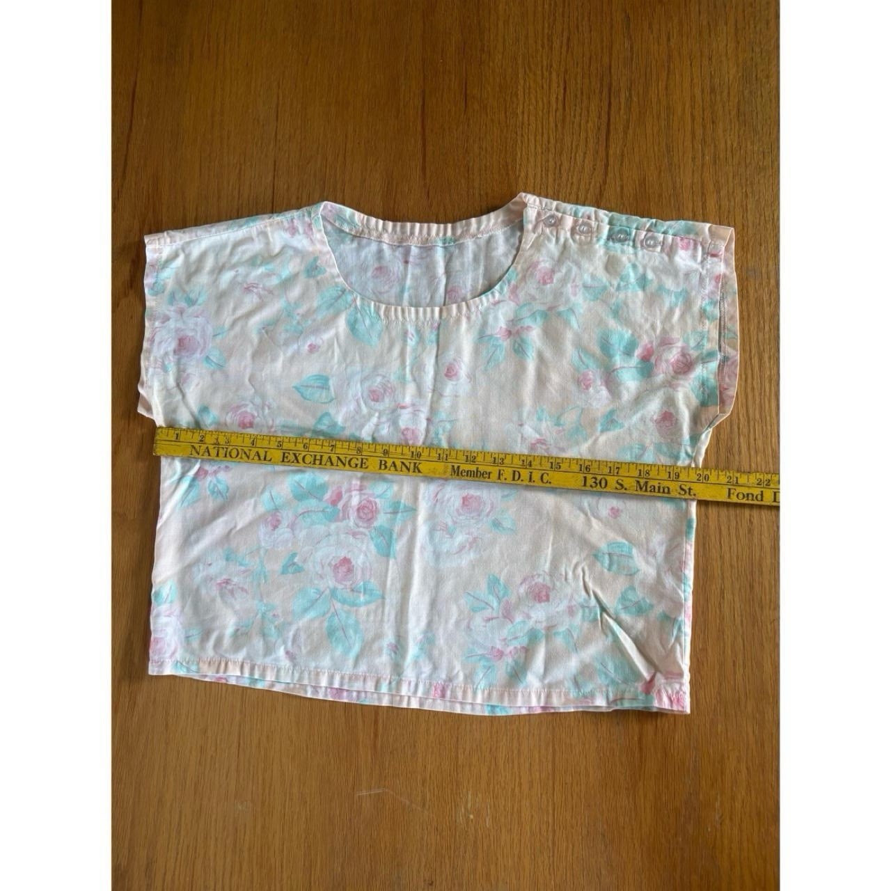 Vintage Cottagecore Floral Blouse Sz 10 80’s Feminine Soft Pink And Blue Buttons
