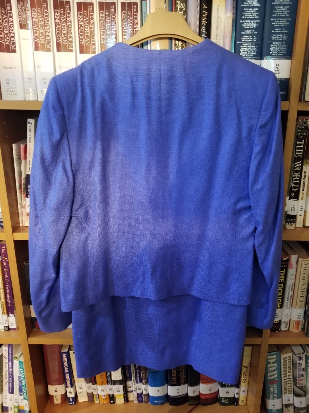 Vintage 'Corporate Woman’ Electric Blue Raw Silk 2 Piece Skirt Suit