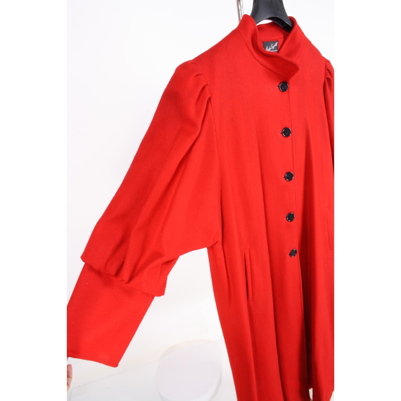 OSFM Vintage 80s Lady Suzette Red Wool Leg of Mutton Sleeve Jacket Coat 90s