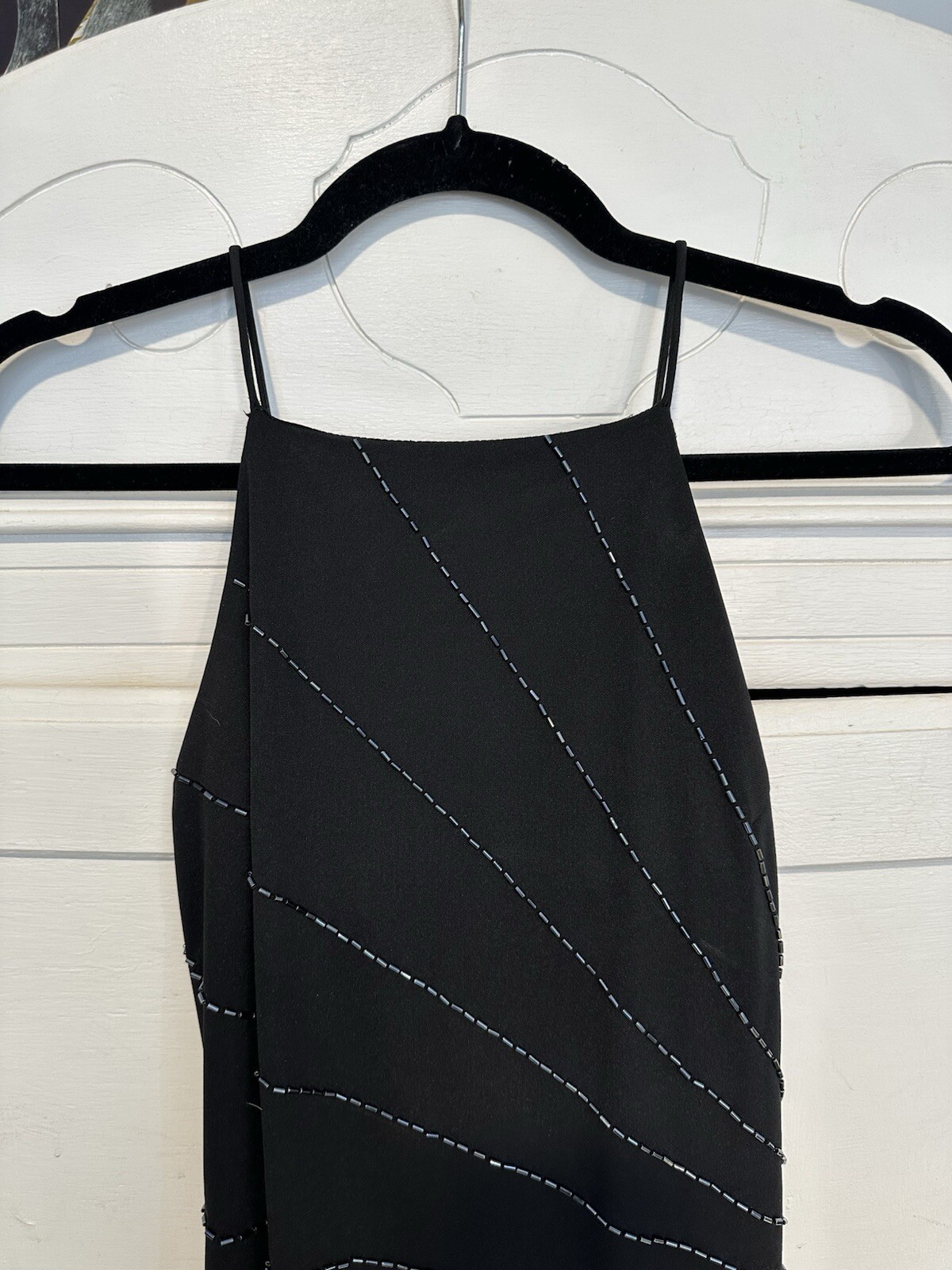 Vintage Black Slinky Beaded 90’s Dress – PERFECT – XS – De Laru By Sheila Yen