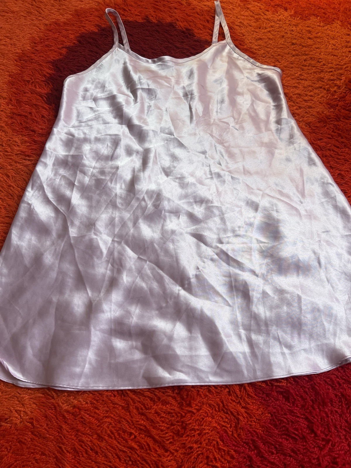 Vtg Gilligan & O’Malley Glossy Satin Nightgown Slip Dress XL Plus Lilac Purple