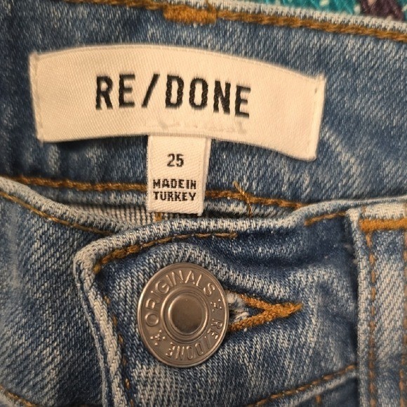 RE/DONE Vain Stove Pipe Jeans 25 High Rise Straight Leg Designer Denim