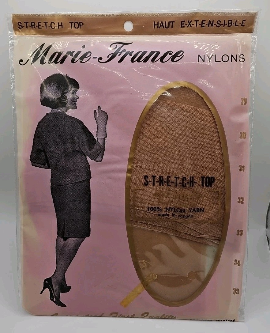 Vintage Nylons Pantyhose Marie France Stretch Top 400 Needle Size 9 1/2 Canada