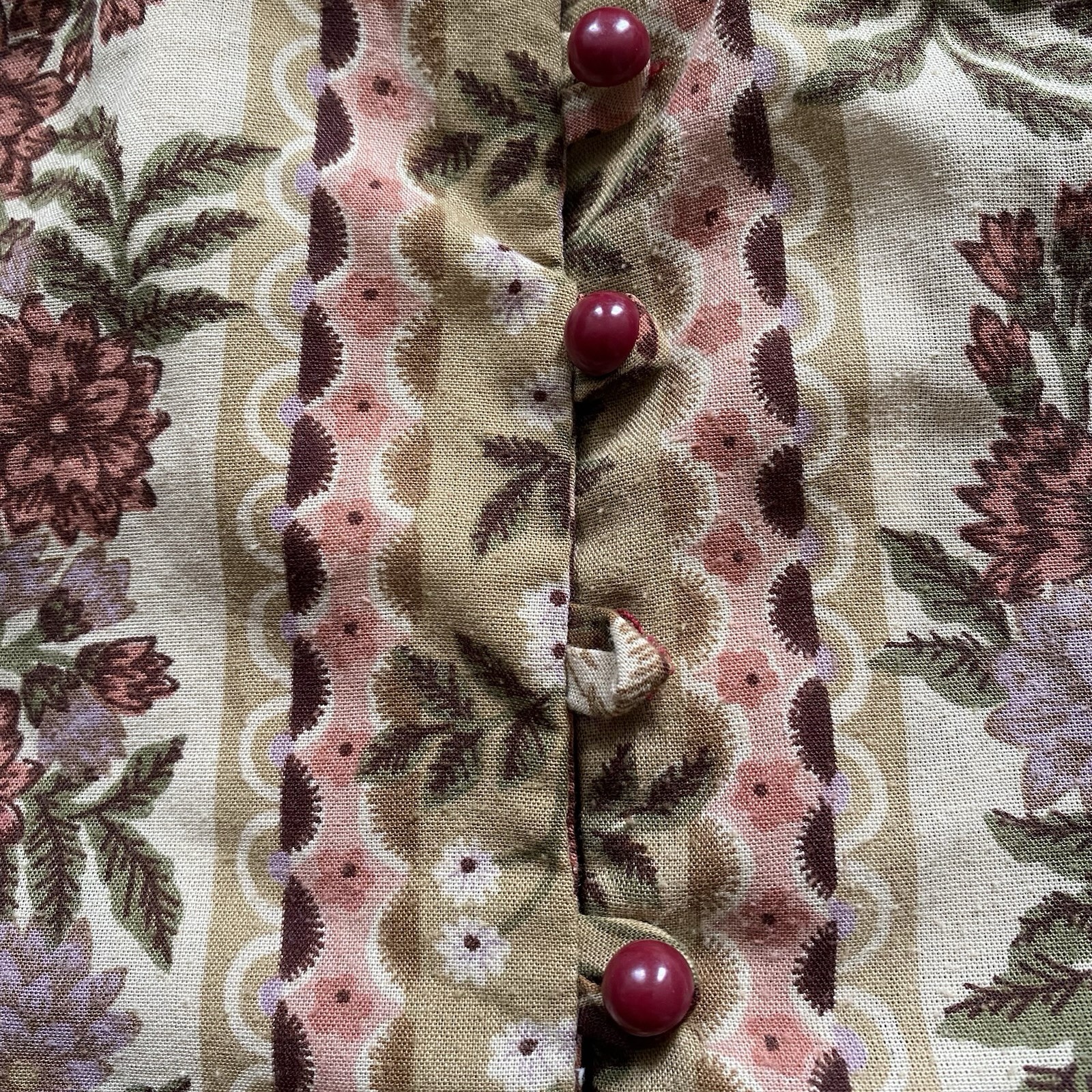 70s Applause Showstopper Floral Blouse Band Collar Medium Hippie Boho Vintage