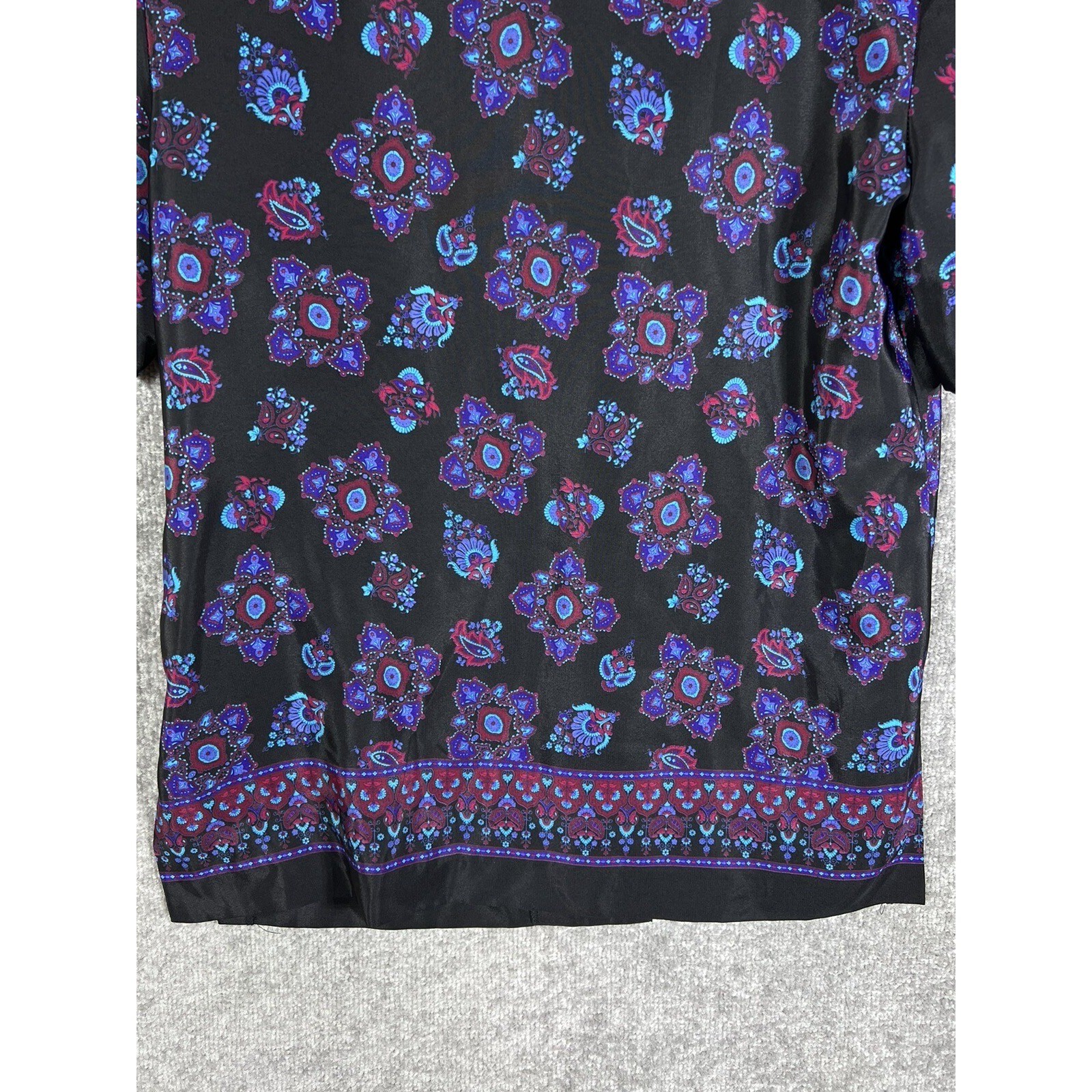 Vintage Leslie Fay Petites Floral Button Up Top Blouse Womens Size 10 Petite 10P