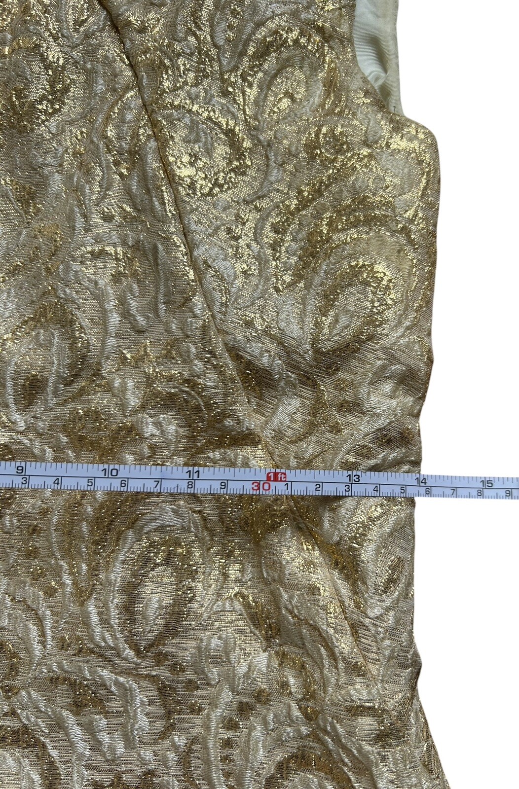 Vtg 60s Metallic Gold Brocade Tunic & Pants Outfit Set ELLI Europe Craft