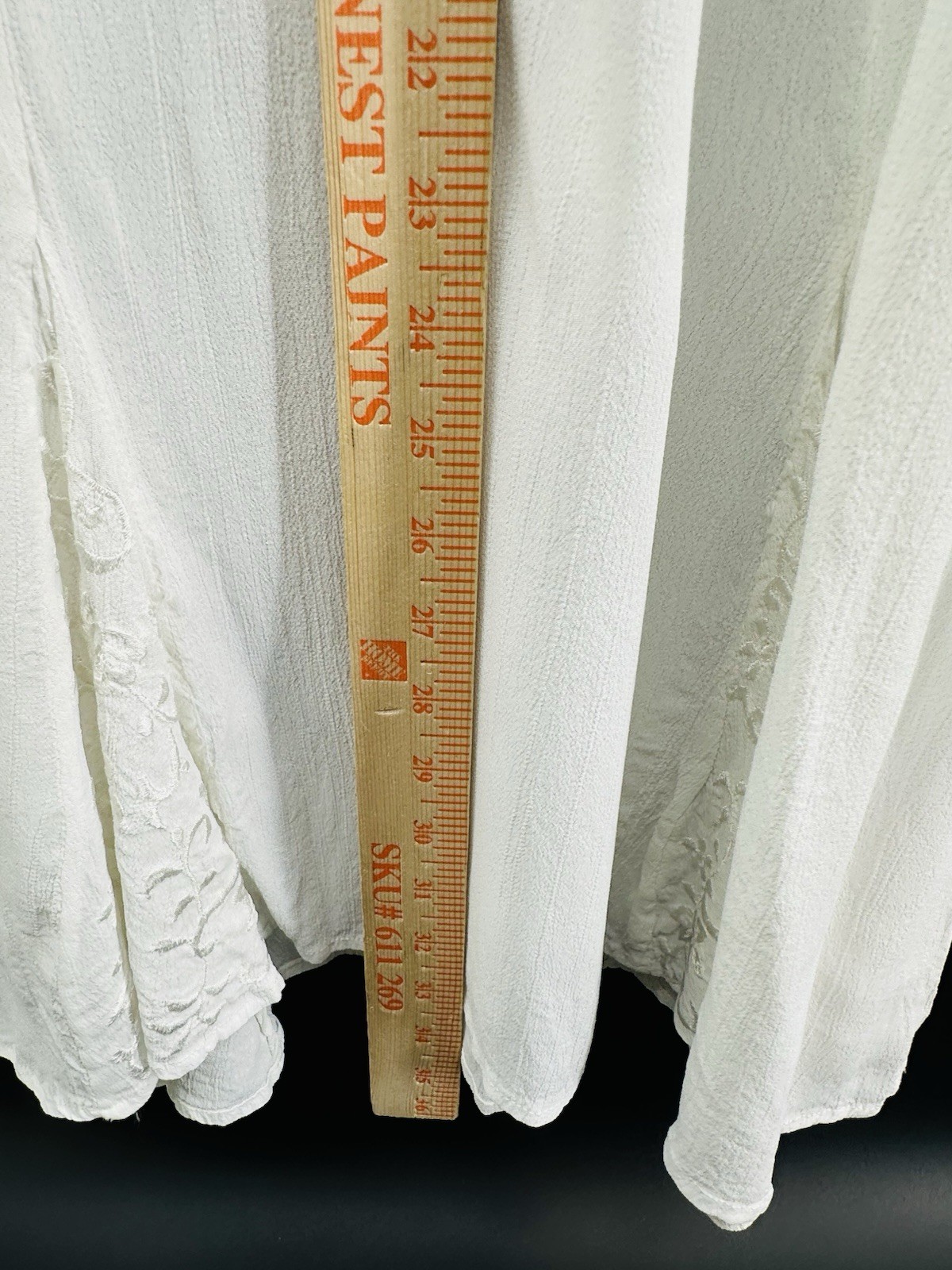 VTG Papillon White Embroidered Rayon Boho Dress M Fairy Cottagecore Peasant BB31