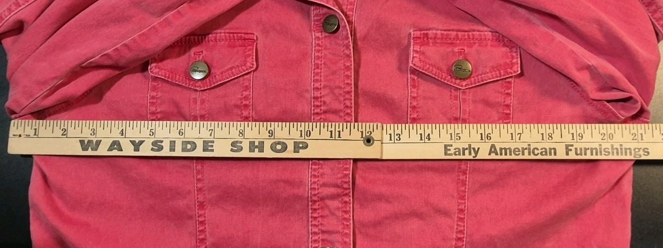 90’s 2pc Cappagallo Red Denim Jacket sz Lrg & Pants sz Med Women’s Pkts VTG