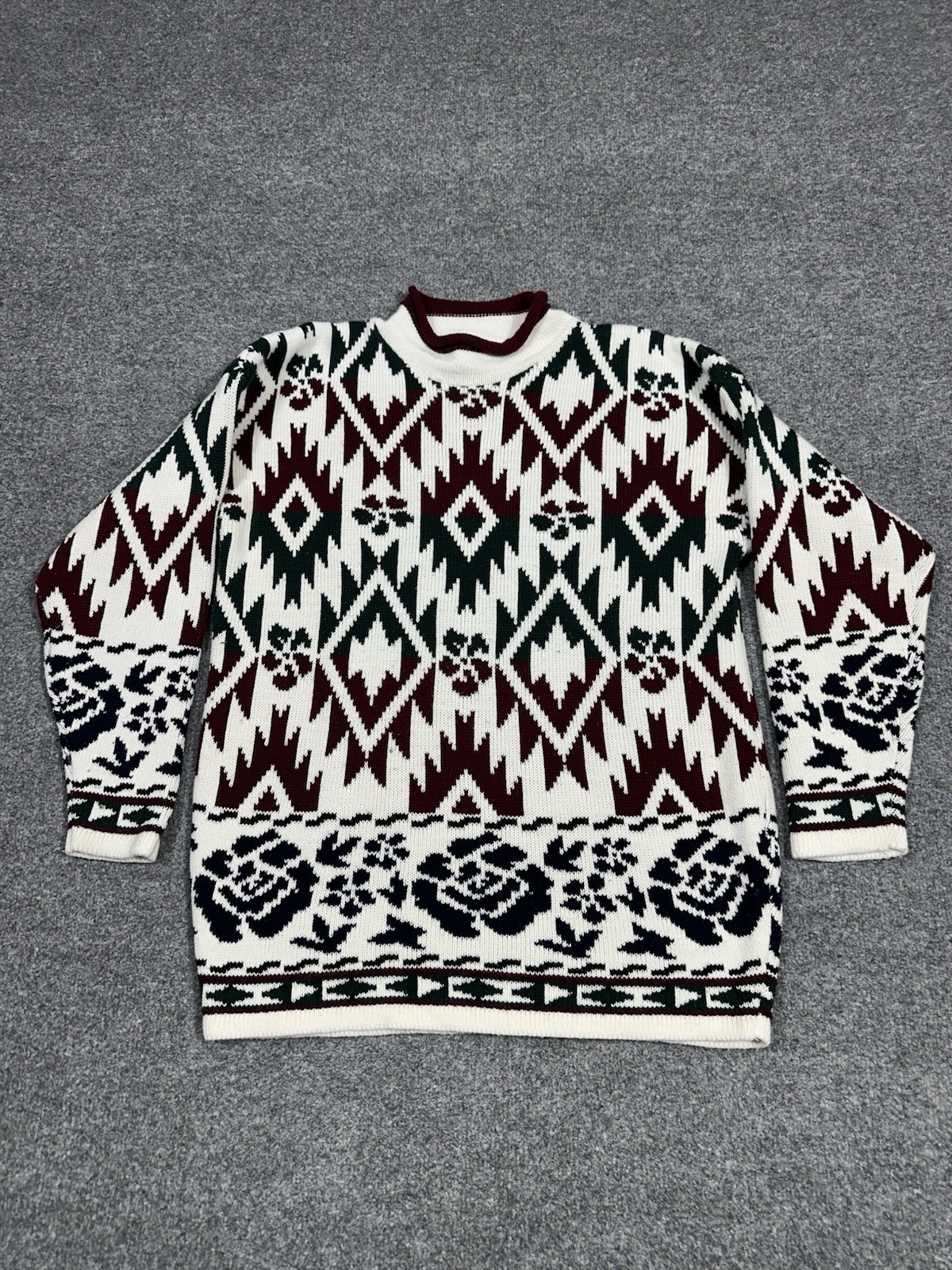 Vintage Cut 4 U Sweater One Size Long Sleeve Geometric MultiColor Knit