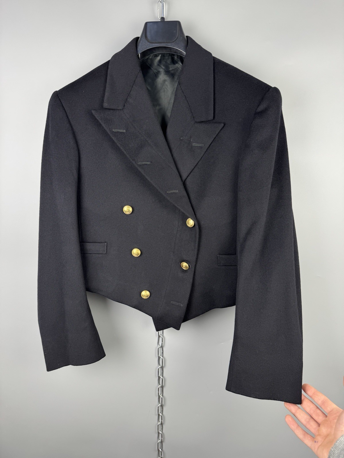 Vintage 1972 Gieves Hawkes Blazer Wool Cropped Naval Officer Jacket Coat