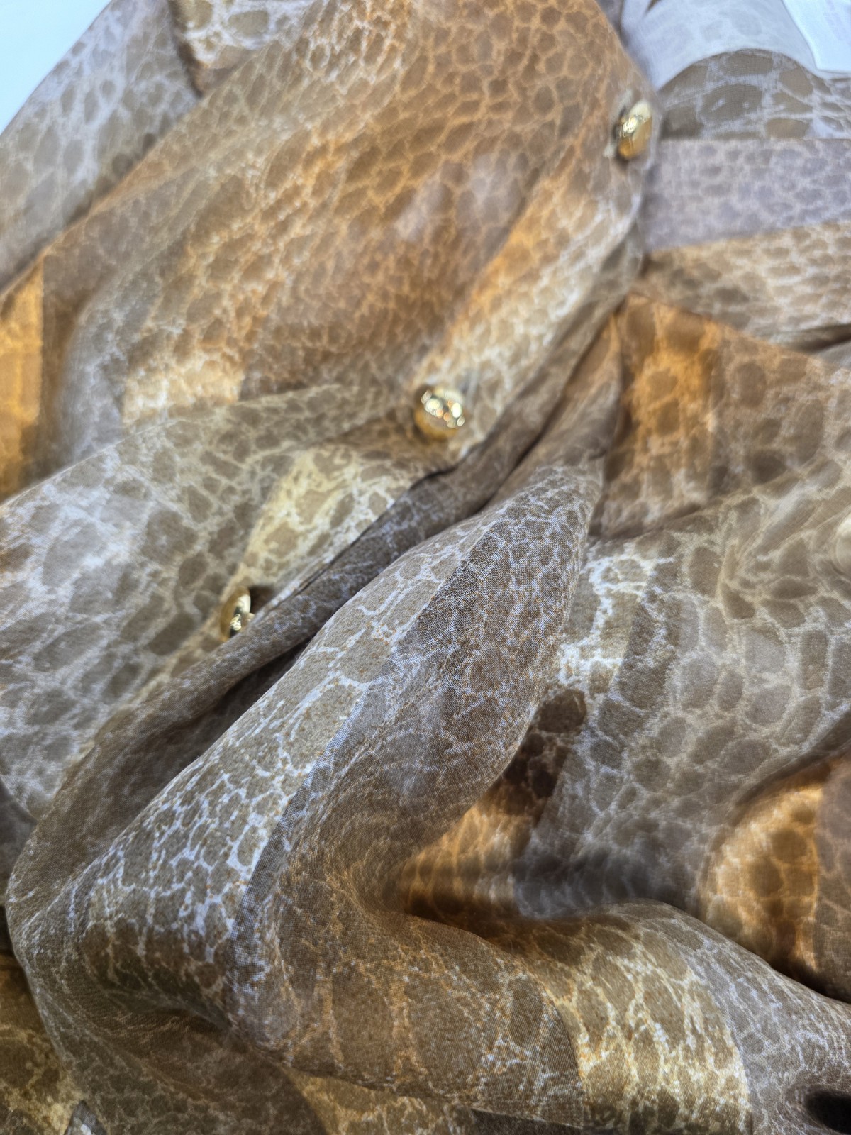 Luxury Escada Leopard Print Vintage 100% Silk Blouse Size 38 Pre-owned Exelent