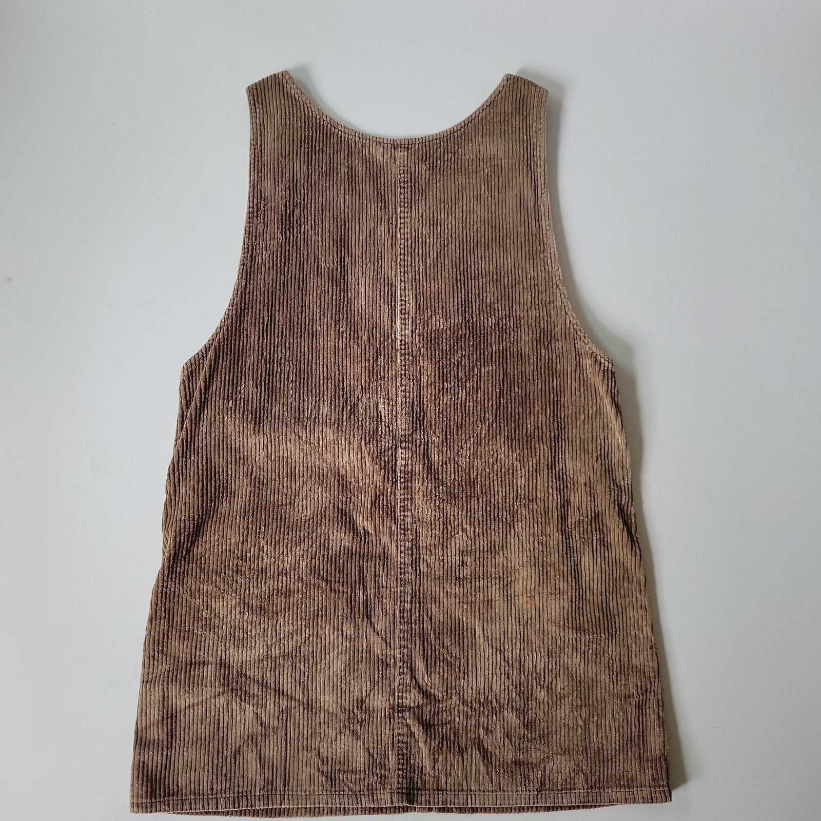 Vintage Directives Corduroy Pinafore Apron Dress Large Chocolate Brown Academia