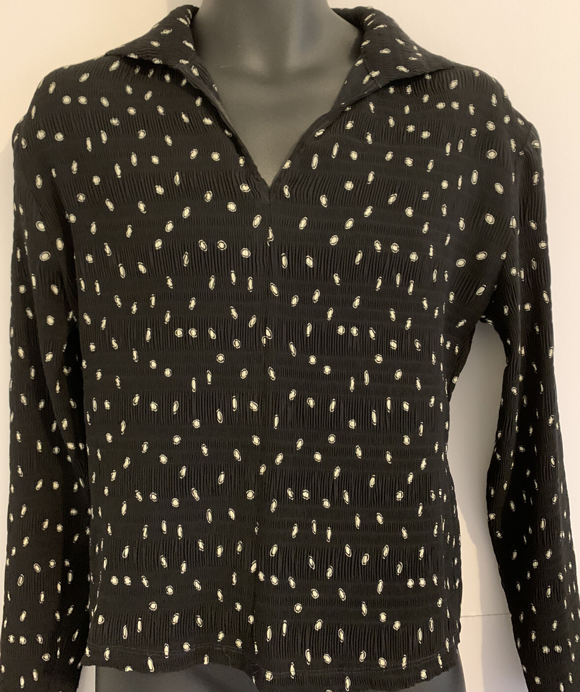 Tess Ribbed Blouse For Cool Comfort Size L