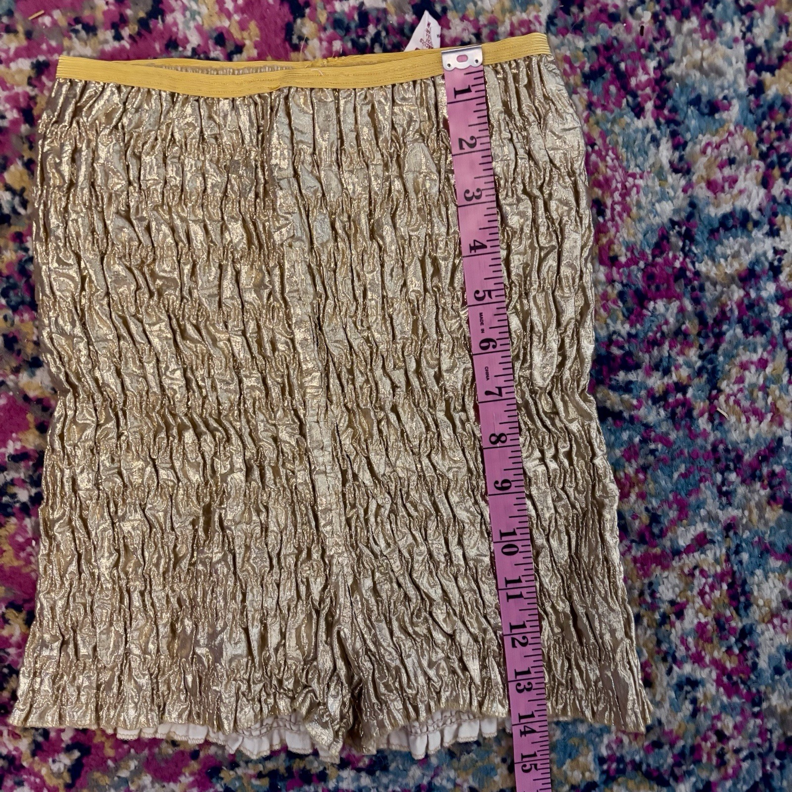 Vintage Malco Modes Gold Metallic Lame Square Dance Bloomers Pettipants Size M