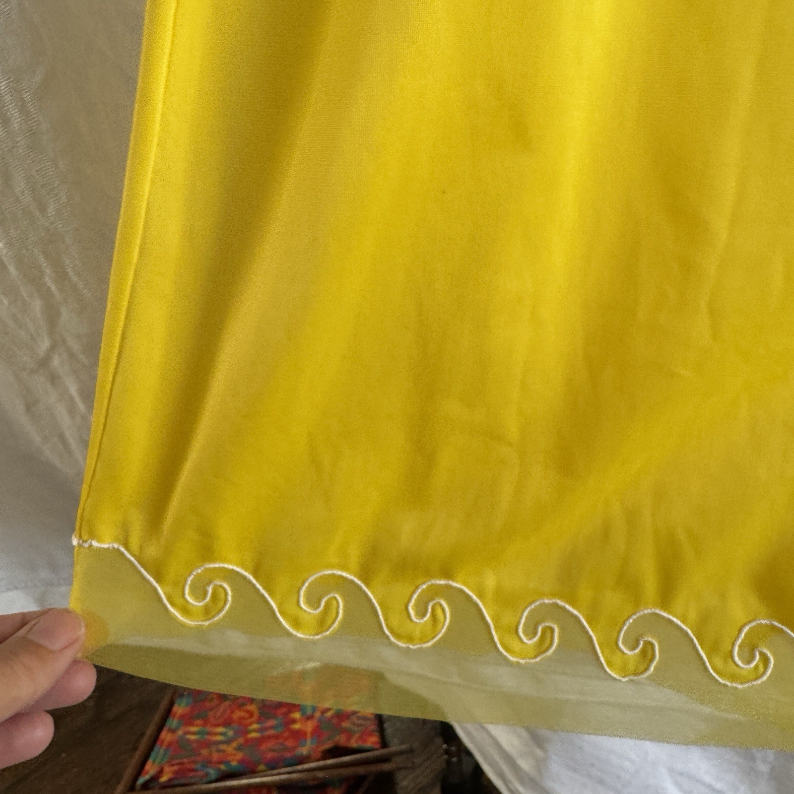 Vintage Yellow Pillow Tab Half Slip Skirt M Yolande