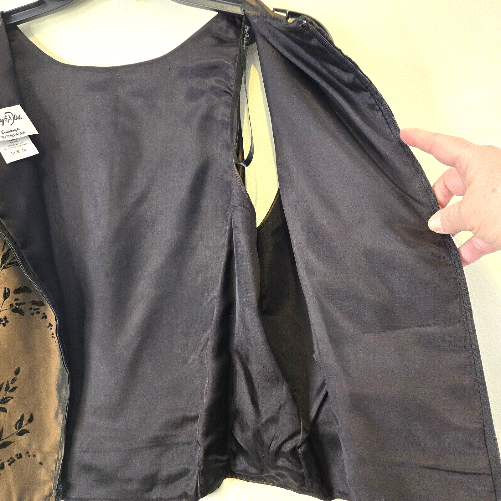 VTG Jeffrey Dara Top Women’s 14 Brown Blk Velvet Floral Full Zip Forest Fairy