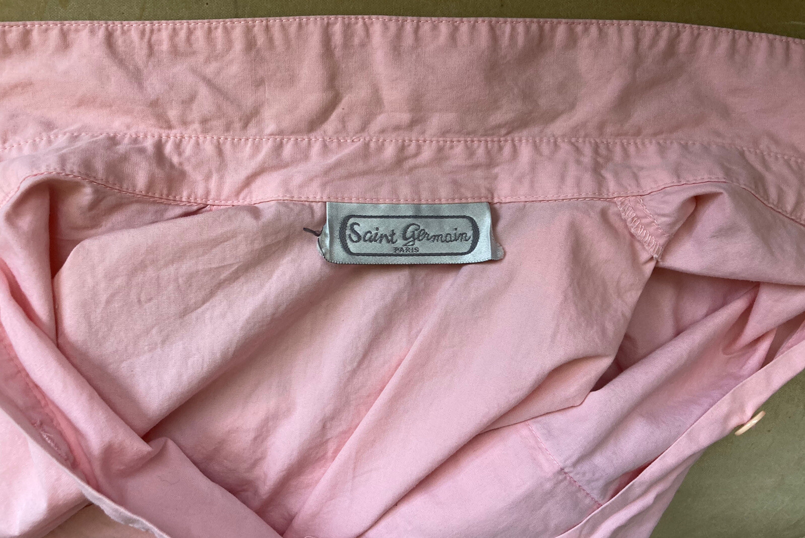 Vintage Saint Germain Paris Pink Jumpsuit Cotton Long Sleeve S/M