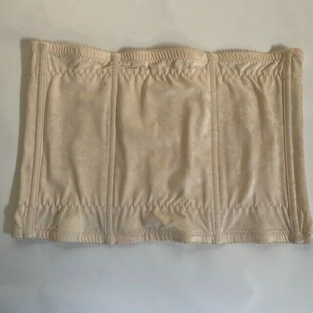 Crown-ette Beige Waist Trainer Corset w/Pretty Floral Embossed Design. Sz 36/3X