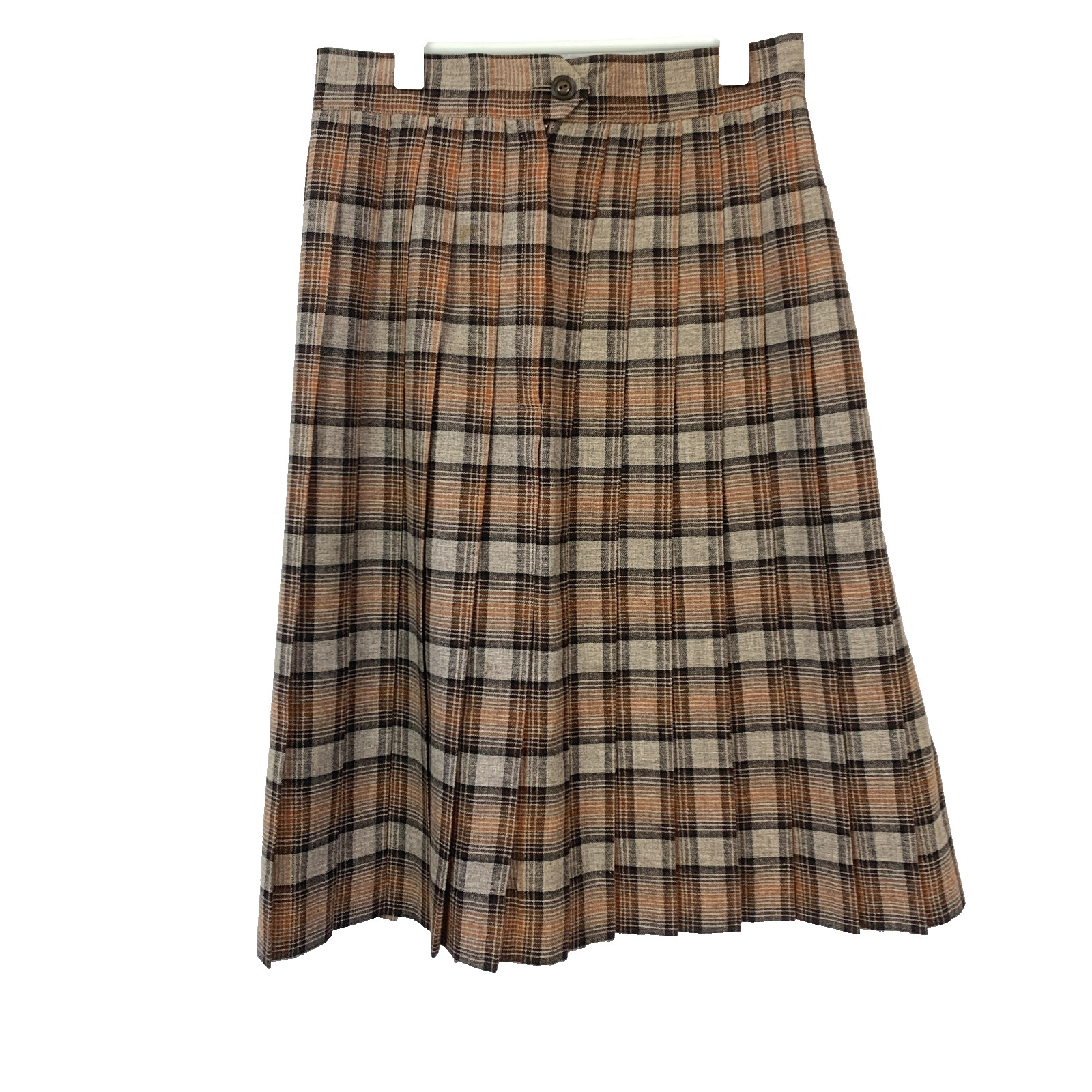 Vintage Lorette By Milliken Plaid Pleated Academia Orlon Wool Blend Skirt