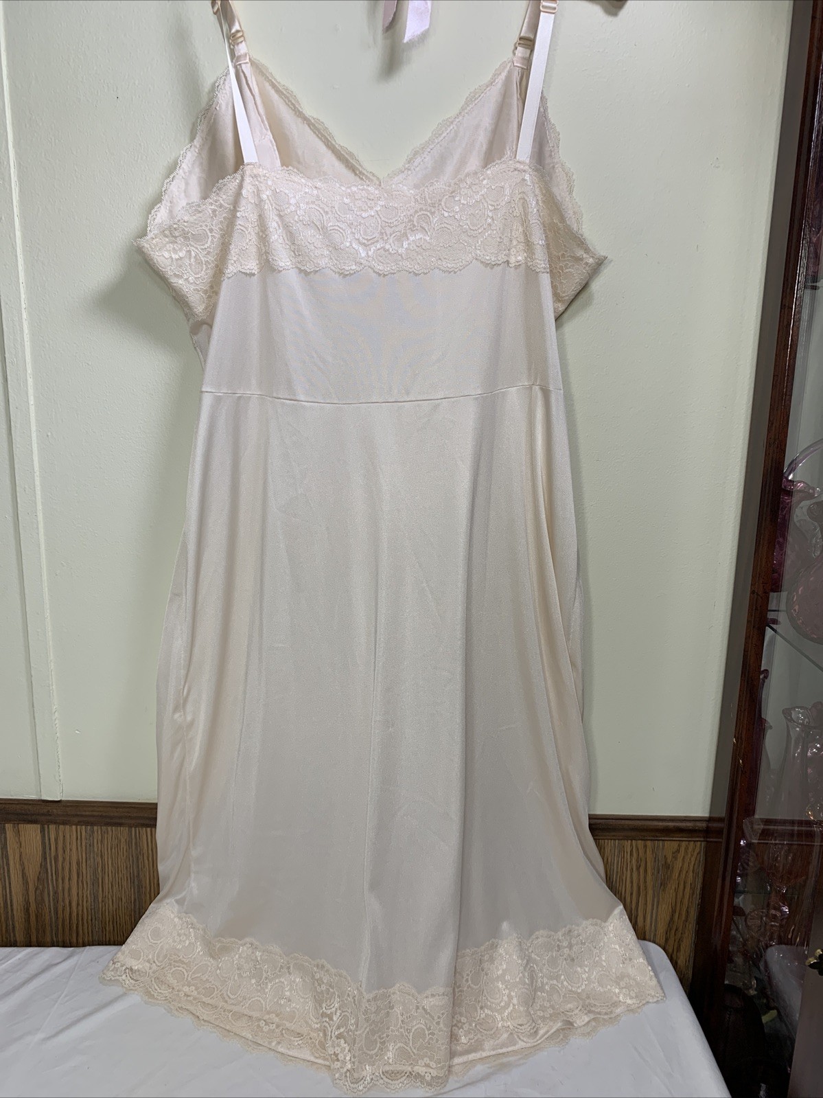 Vintage Dixie Belle Slip Dress 42 XL Silkie Smooth Femme Chantilly Lace #4514