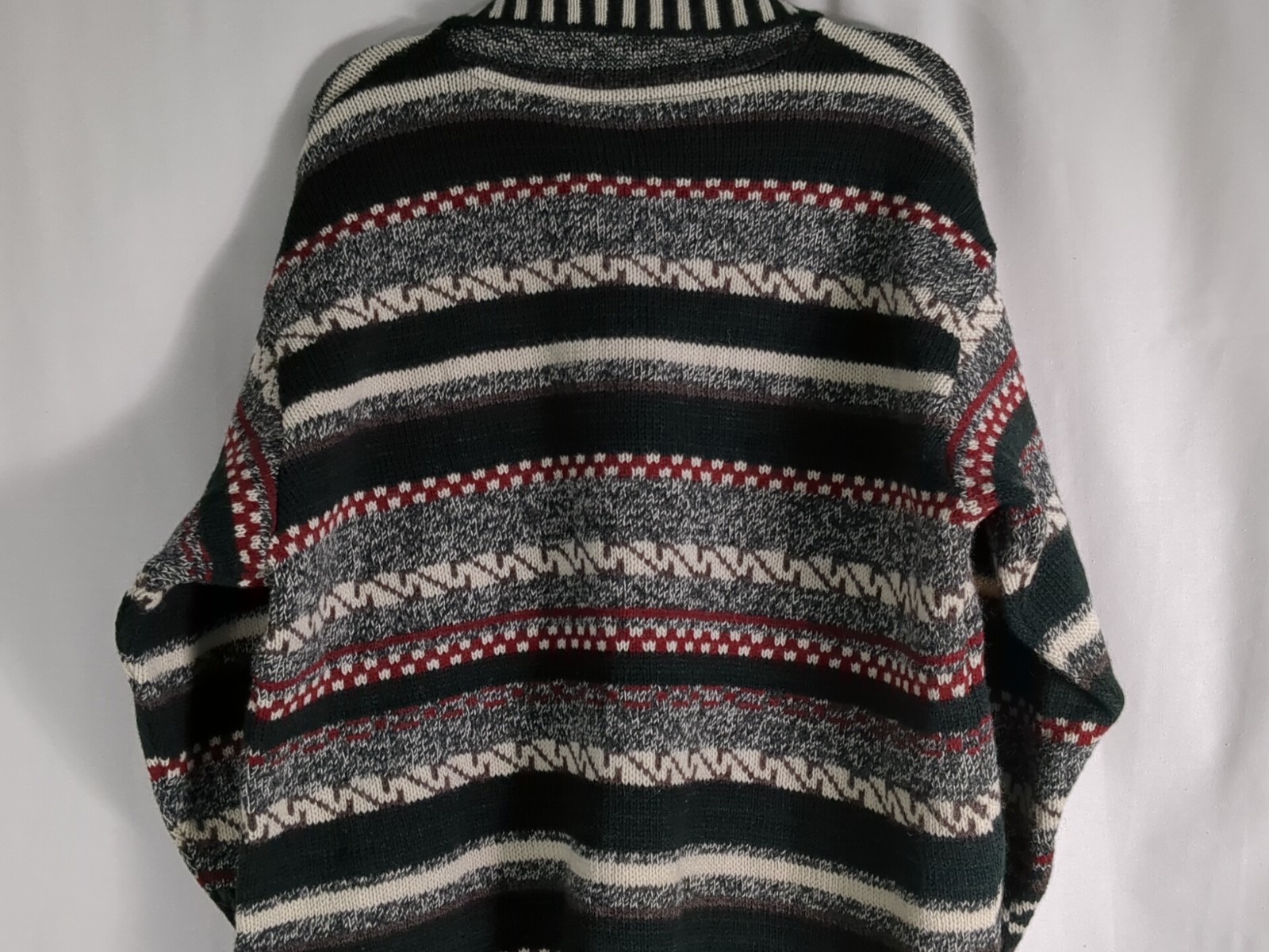 NWT Bay Road New Zealand 100% Wool Multicolor Collared Cardigan Sweater M