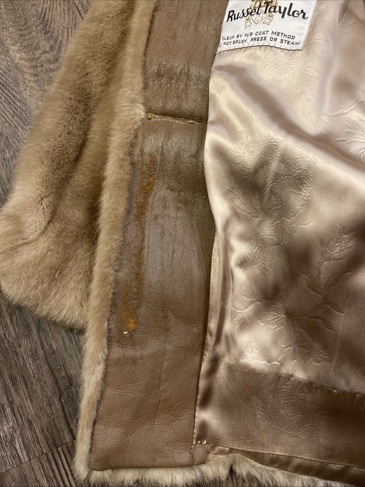 Mincara Russel Taylor ILGWU Label Faux Fur Coat Womens Sz L Great Cond Vtg