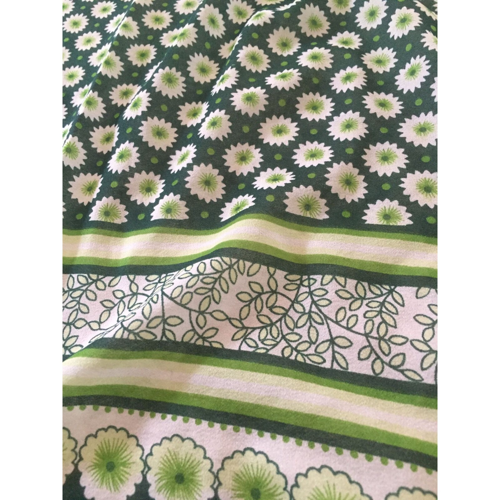 Lady Hamilton Fabric Sari N-6666 Silk Woolly Georgette Crepe W/PALOO Green 60’s