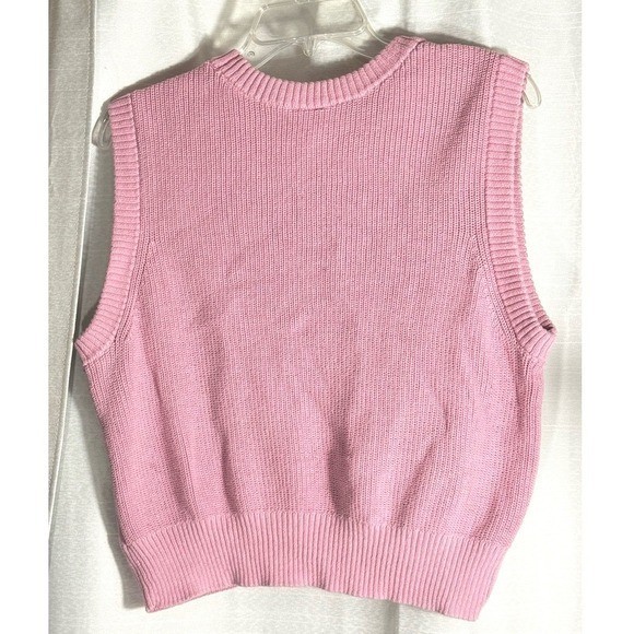 Hello Kitty Pink Checkerboard Cropped sweater Knit Vest size XL