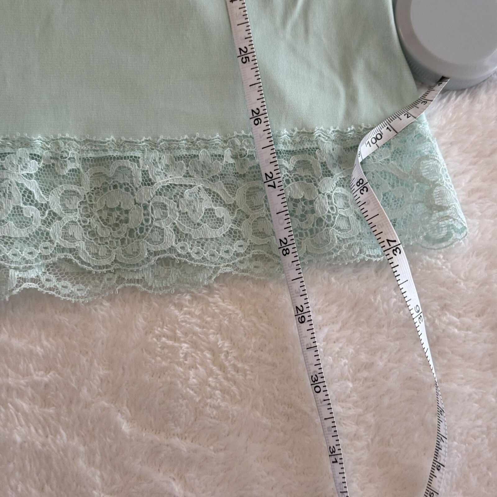Vintage Formfit Rogers slip dress 34 Short 12-14 RN32544 Made in USA Green Lace