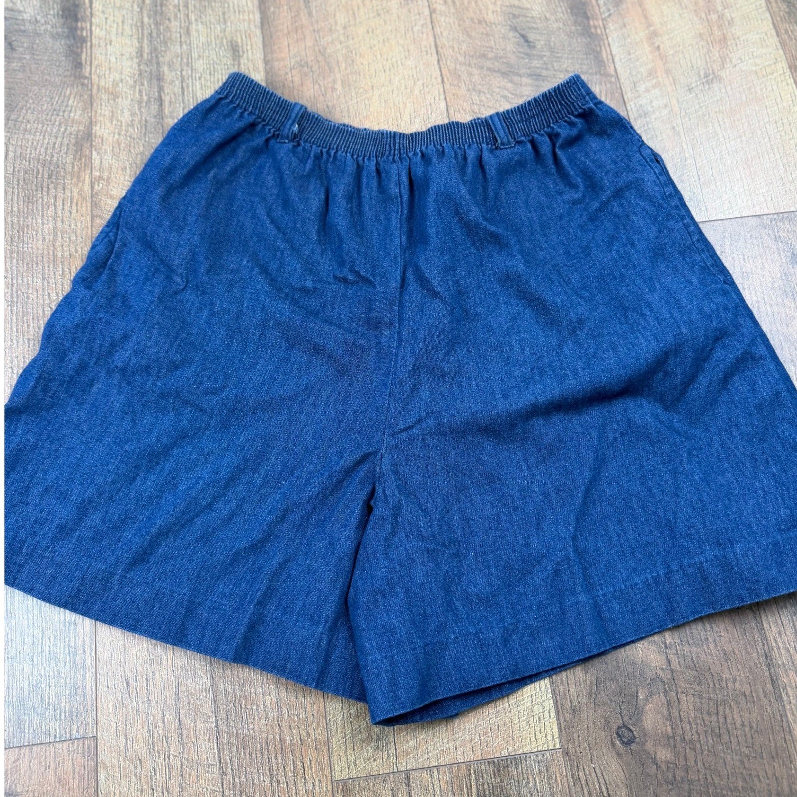 Vintage Prestige of Boston Navy Blue Elastic Waist Shorts Size 8