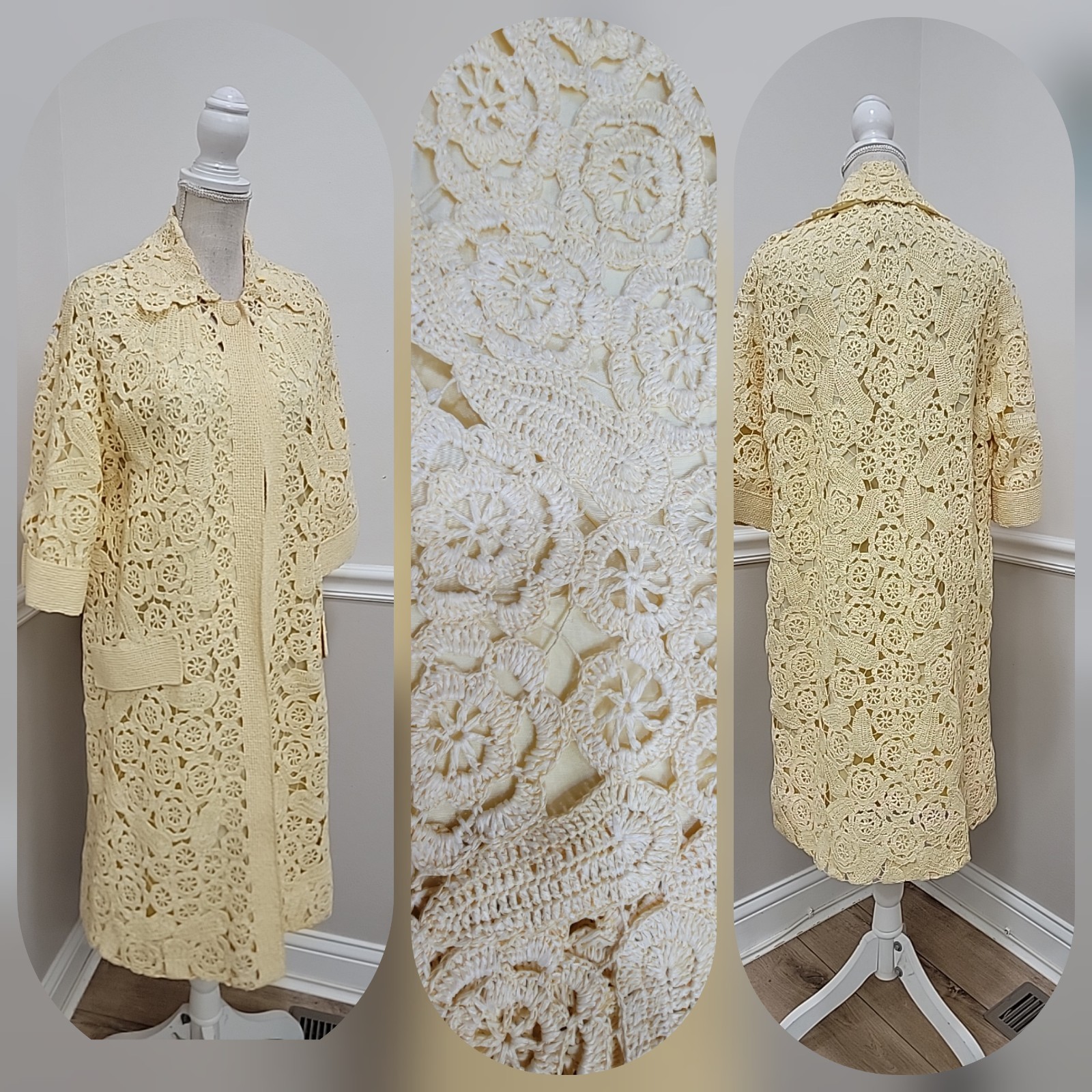 VTG 50s 60s Italian Raffia Crochet Jacket Anna Giovannozzi Florence