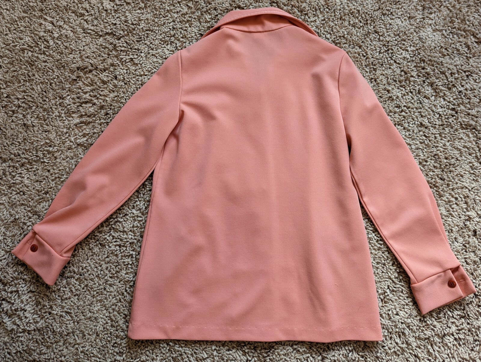 Vintage 70s JC Penny Fashions Leisure Suit Bell Bottom Hippy Retro Peach Sz 12