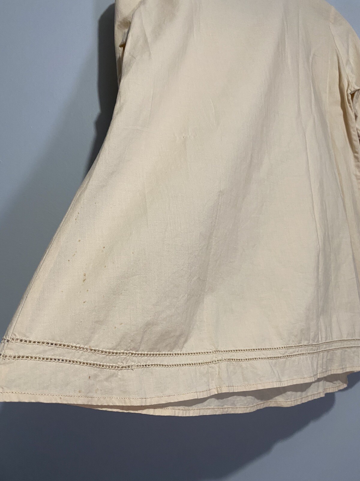 Vintage 70s Prairie Blouse Shirt Medium Cottagecore Ivory Ruffled 80s Housewife