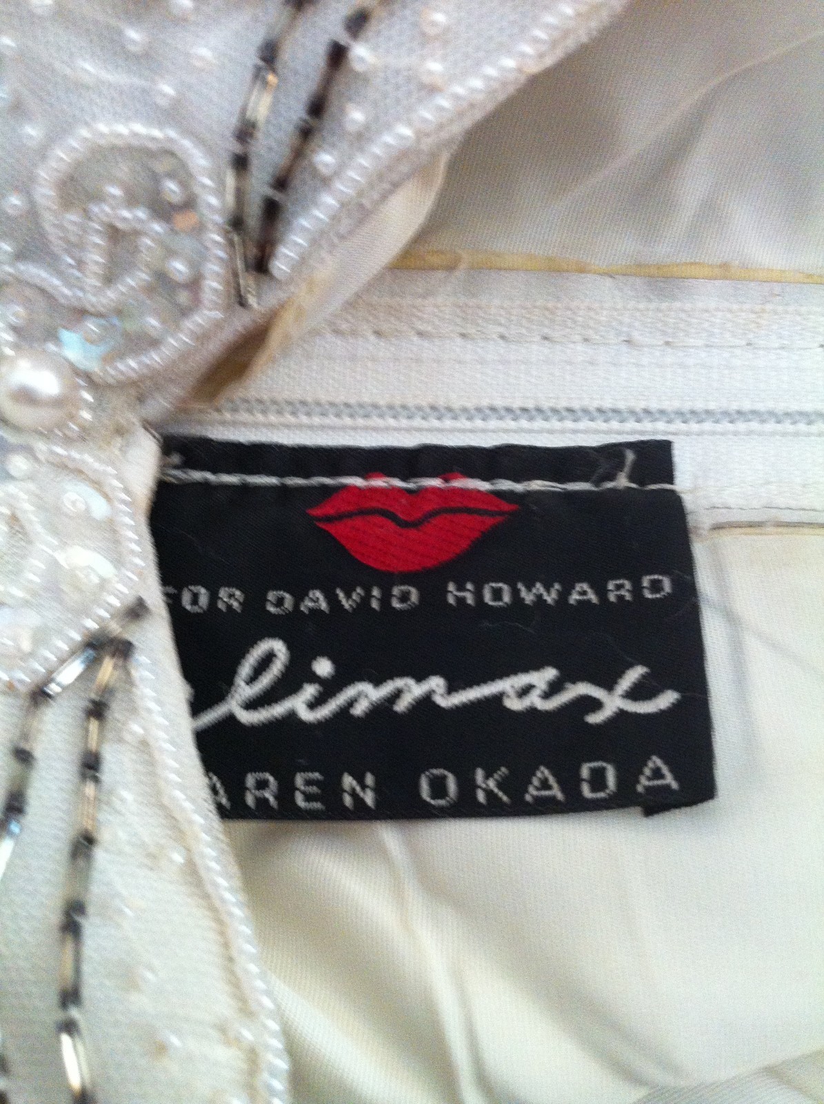 Leather Dress Cream size small Climax Karen Okada For David Howard
