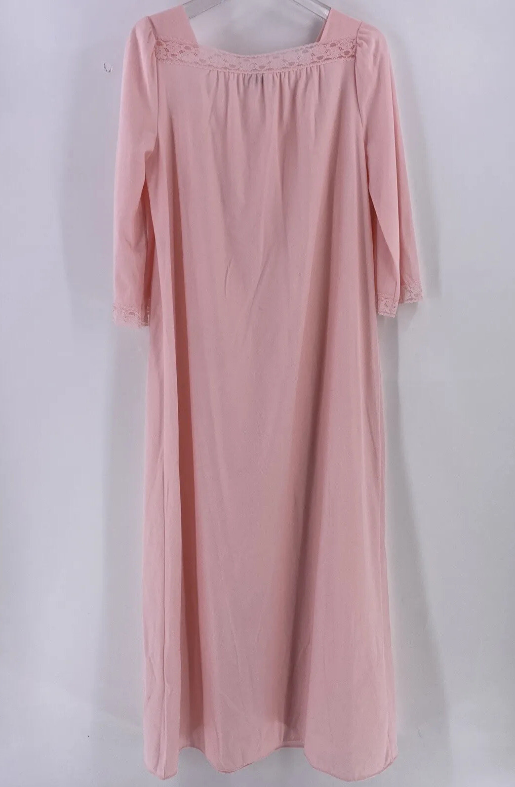 Vintage Vanity Fair Nightgown S Pink Tiny Floral Rose Lace Inset Cottagecore