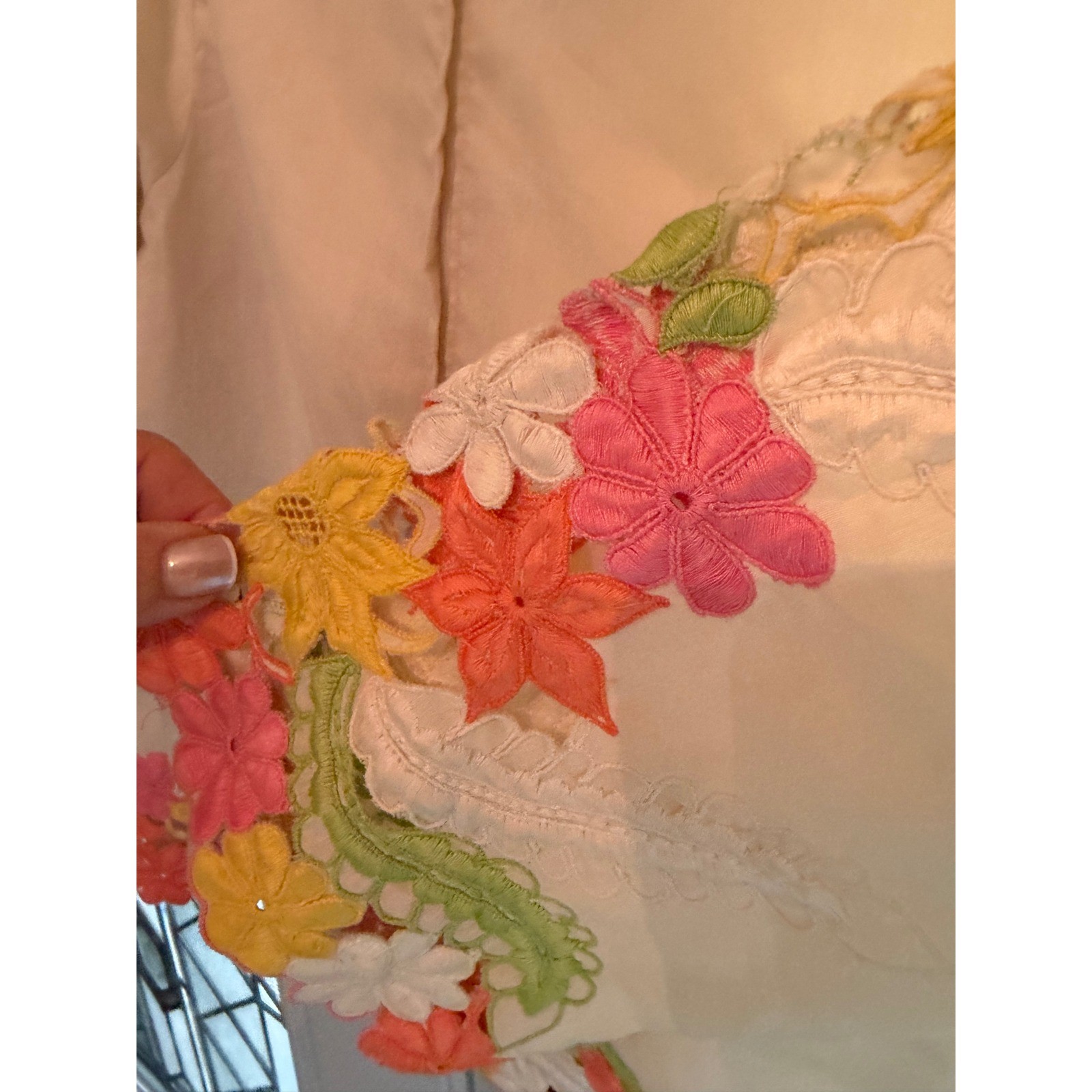 VINTAGE embroidered hand made blouse fit todays size 4-6