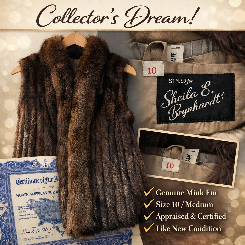 Collector Vintage Mink Fur Vest | Med | Luxury Real Fur | Appraised